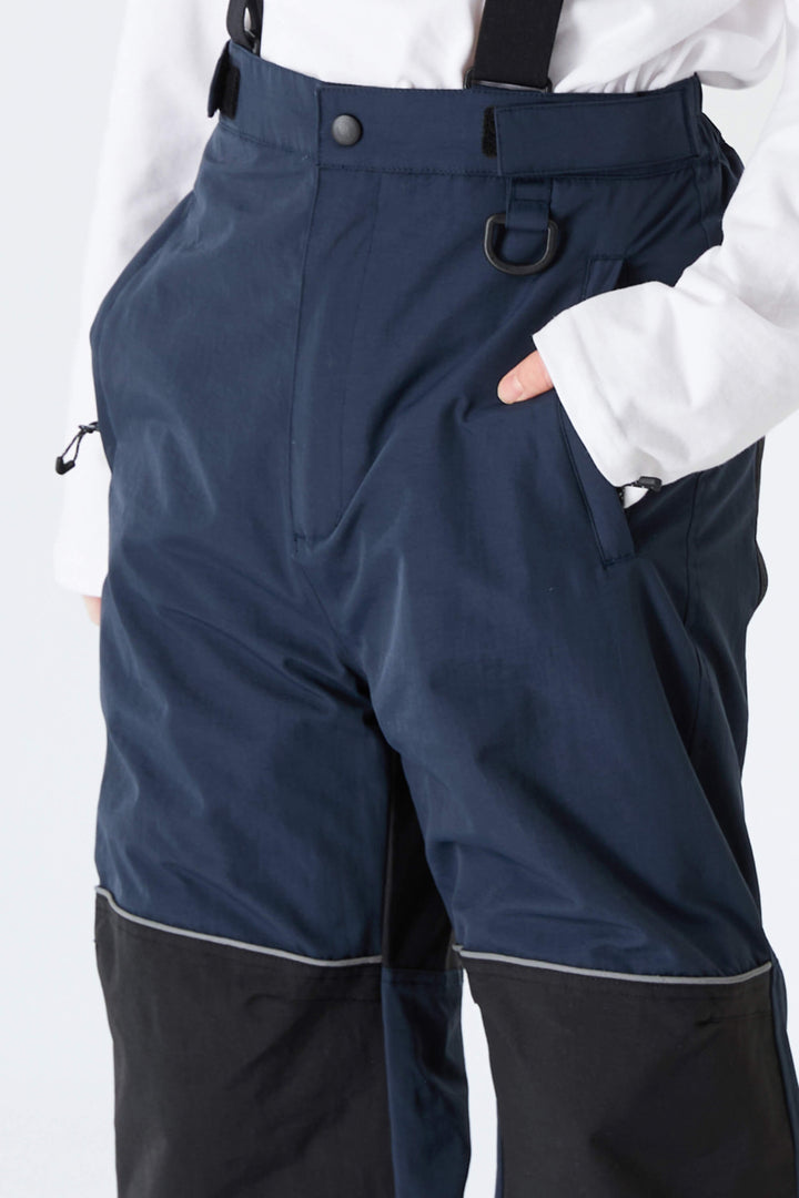 Boys' Navy Blue Color-Block Reflective Insulated Snow Pants