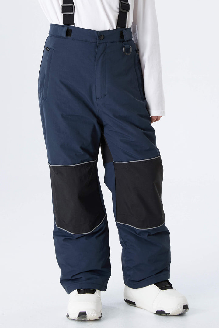 Boys' Navy Blue Color-Block Reflective Insulated Snow Pants