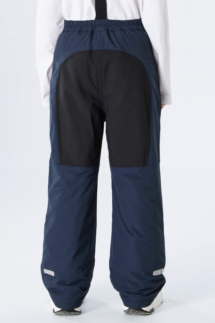 Boys' Navy Blue Color-Block Reflective Insulated Snow Pants