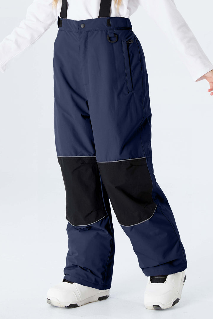 Girls' Black Reflective Insulated Snow Pants