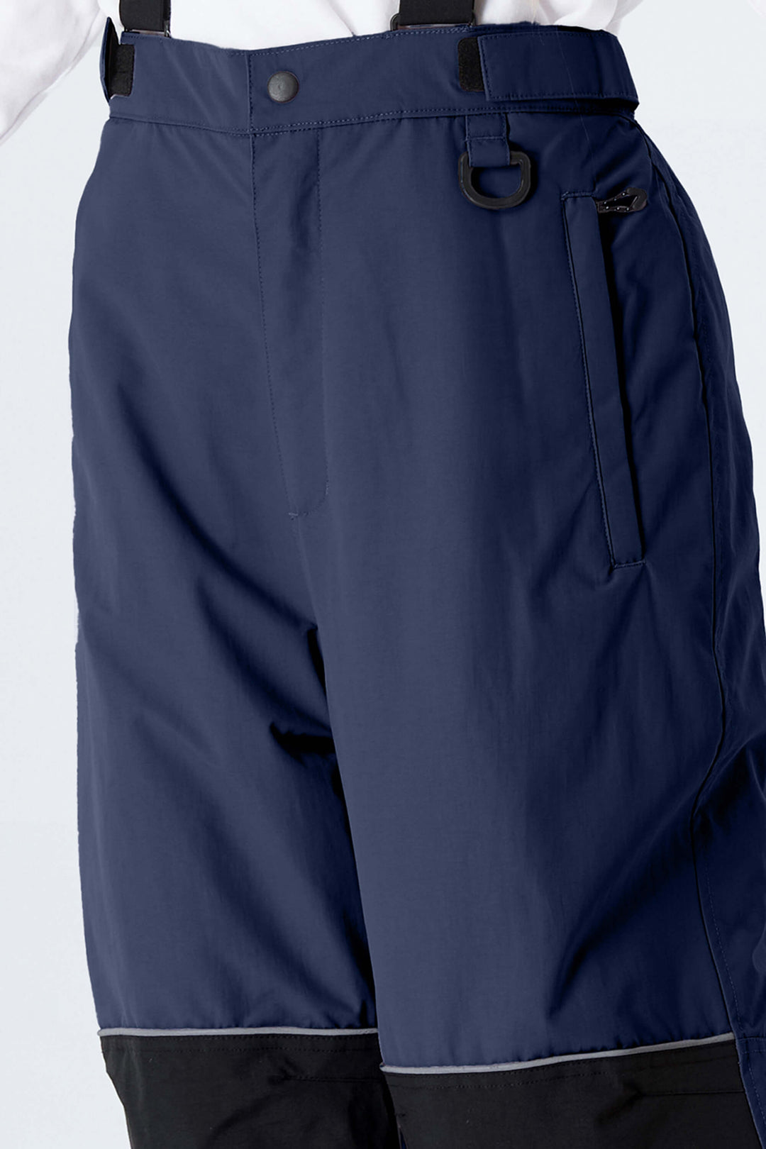 Girls' Navy Blue Color-Block Reflective Insulated Snow Pants