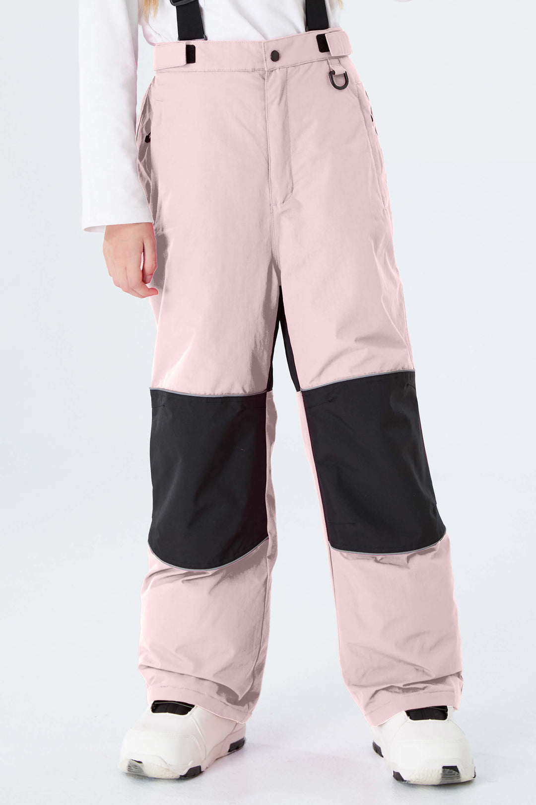 Girls' Black Reflective Insulated Snow Pants