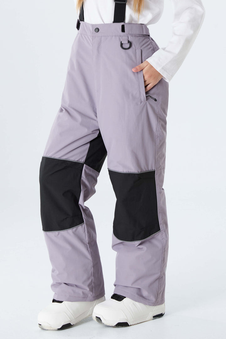 Girls' Black Reflective Insulated Snow Pants