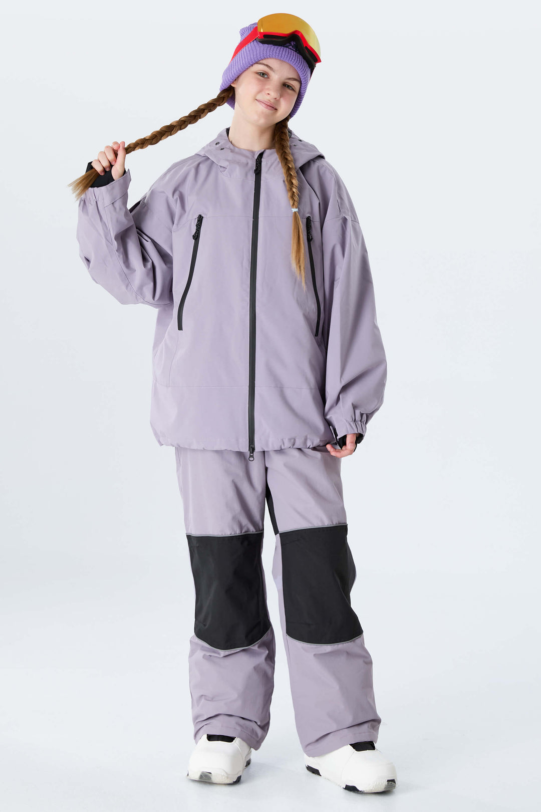 Girls' Black Reflective Insulated Snow Pants