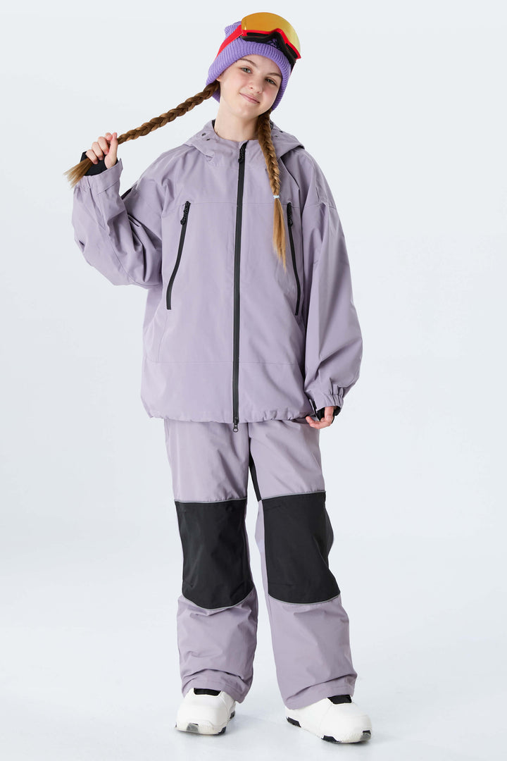 Girls' Black Reflective Insulated Snow Pants