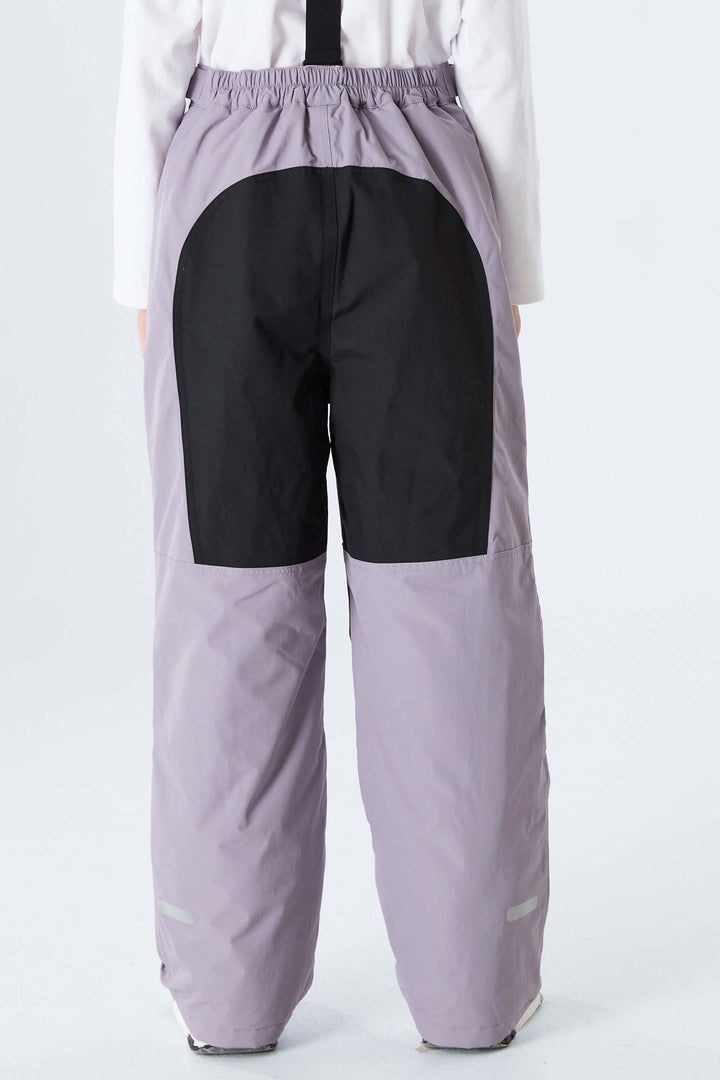 Girls' Lavender Color-Block Reflective Insulated Snow Pants