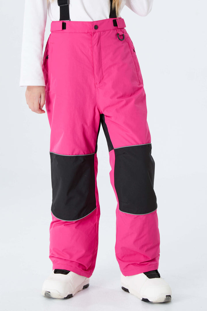 Girls' Black Reflective Insulated Snow Pants