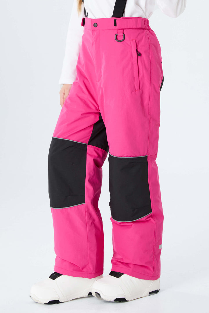 Girls' Black Reflective Insulated Snow Pants