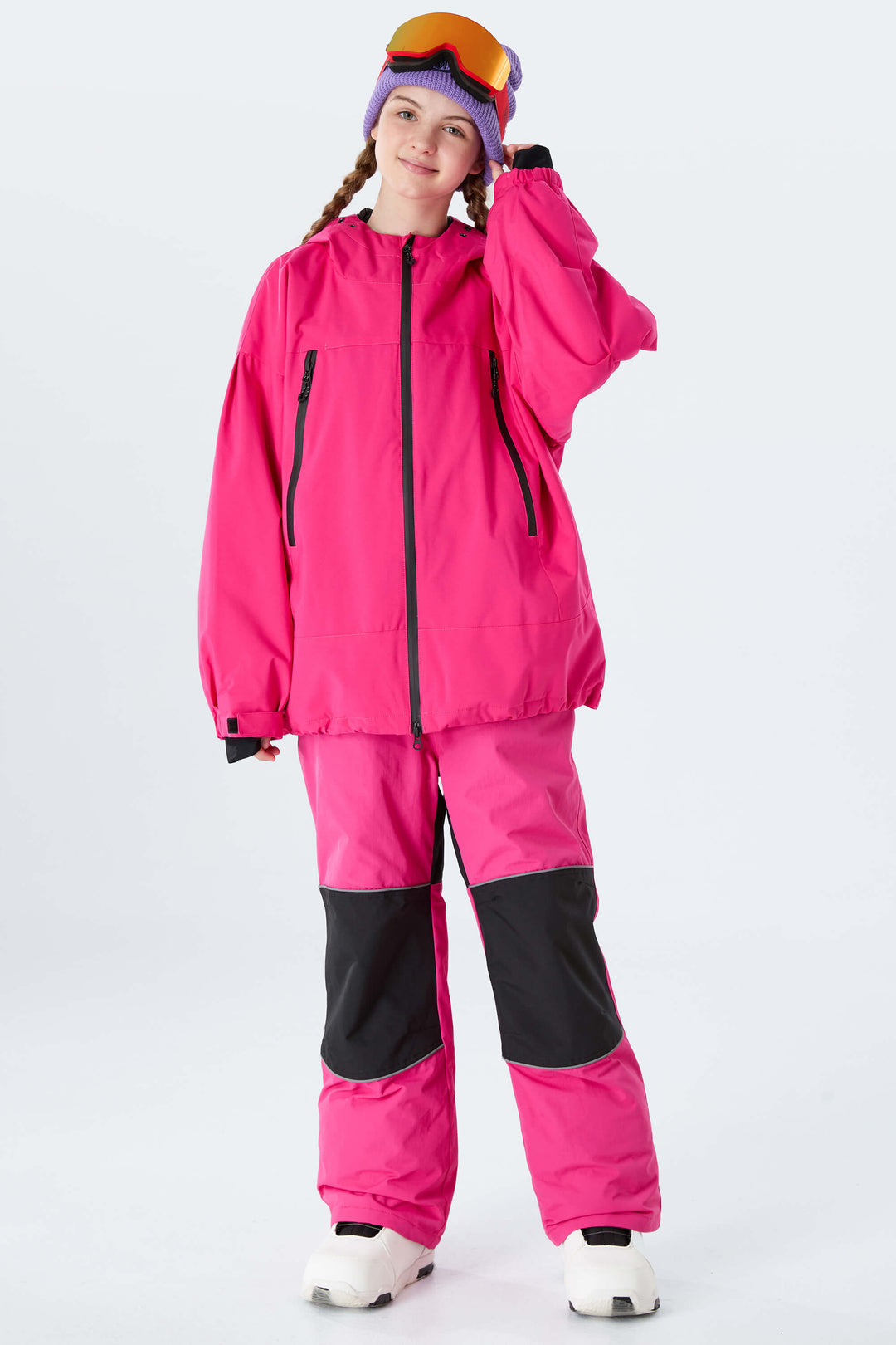 Girls' Black Reflective Insulated Snow Pants