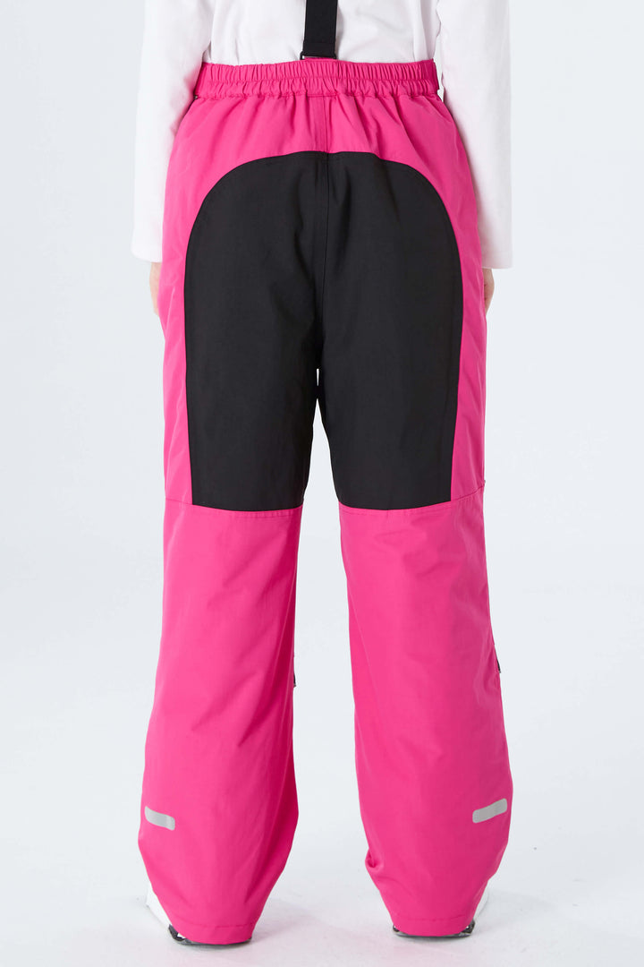 Girls' Rose Color-Block Reflective Insulated Snow Pants