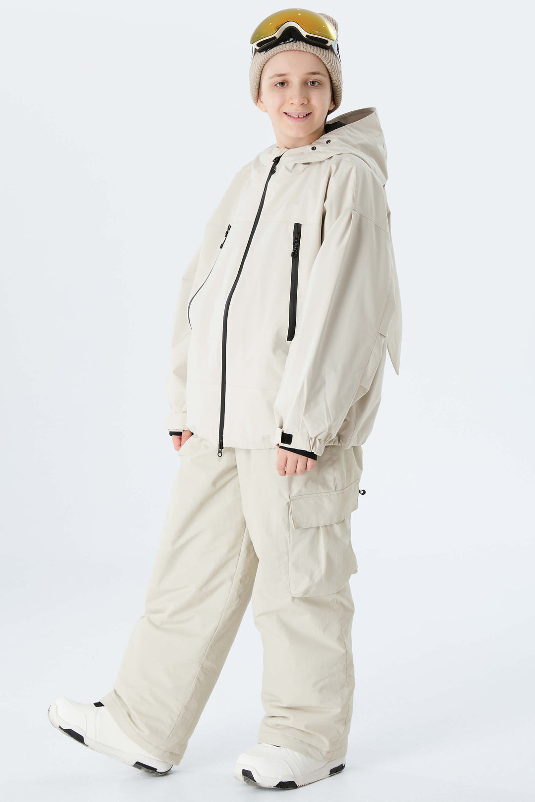 Boys' Navy Blue Utility Baggy Insulated Snow Pants