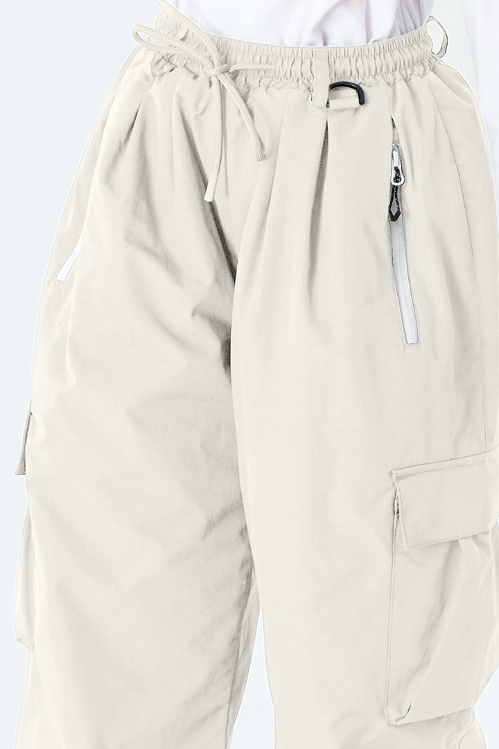Girls' Off White Utility Baggy Insulated Snow Pants