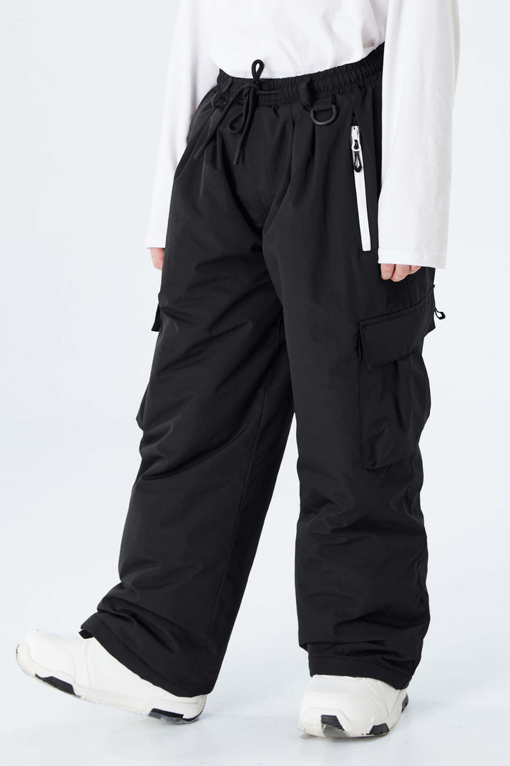 Boys' Navy Blue Utility Baggy Insulated Snow Pants
