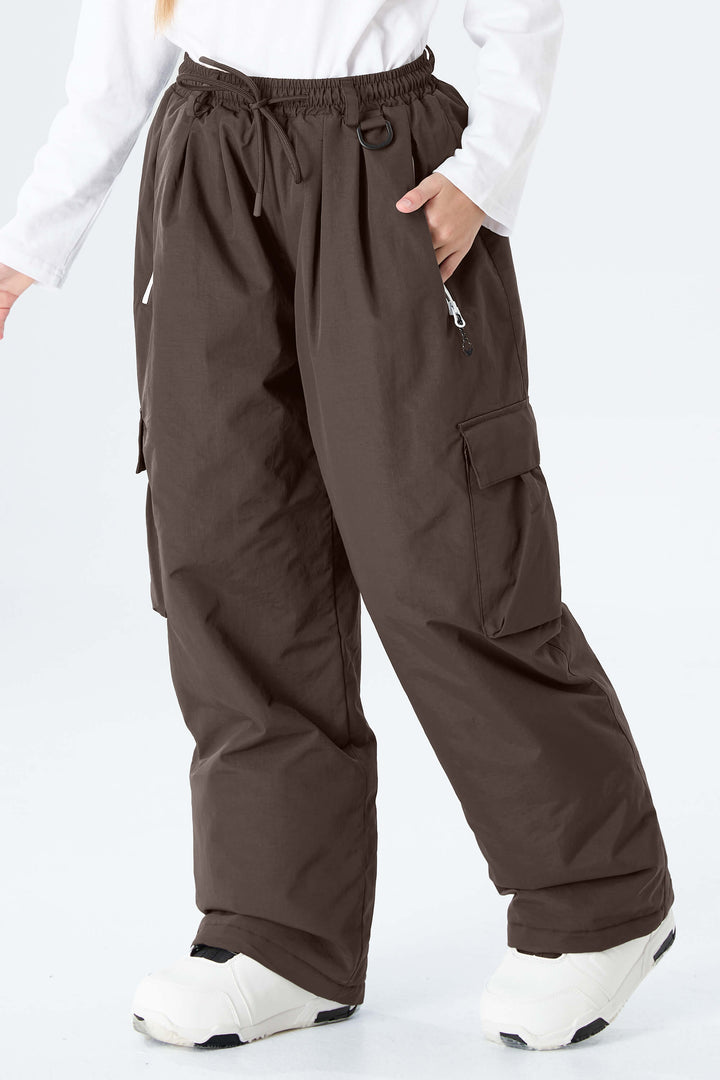 Girls' Lavender Utility Baggy Insulated Snow Pants
