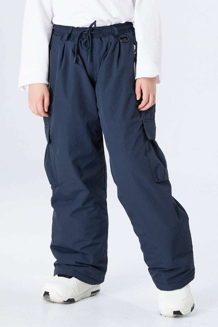 Boys' Navy Blue Utility Baggy Insulated Snow Pants