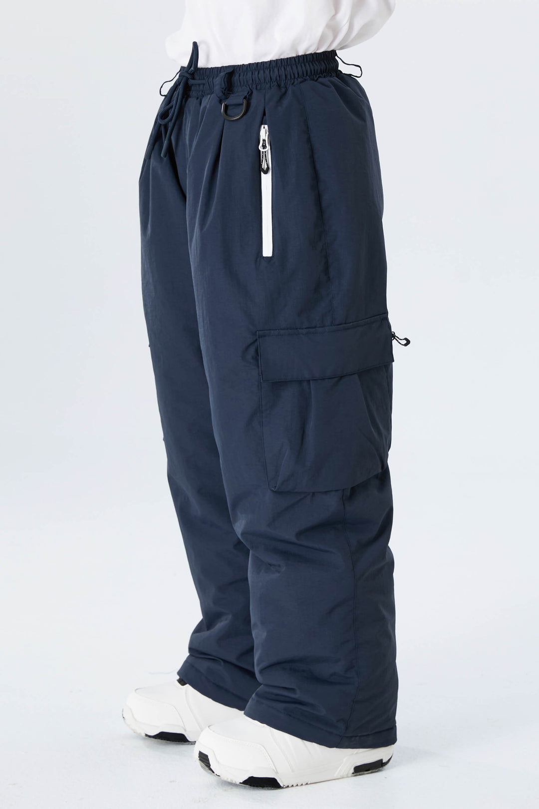 Boys' Navy Blue Utility Baggy Insulated Snow Pants