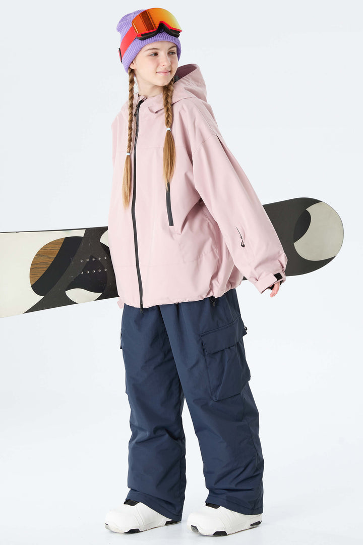 Girls' Lavender Utility Baggy Insulated Snow Pants
