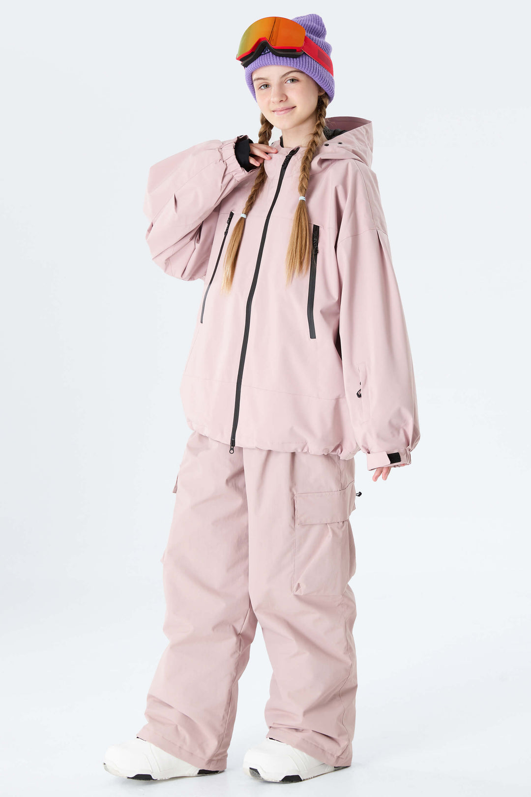 Girls' Lavender Utility Baggy Insulated Snow Pants
