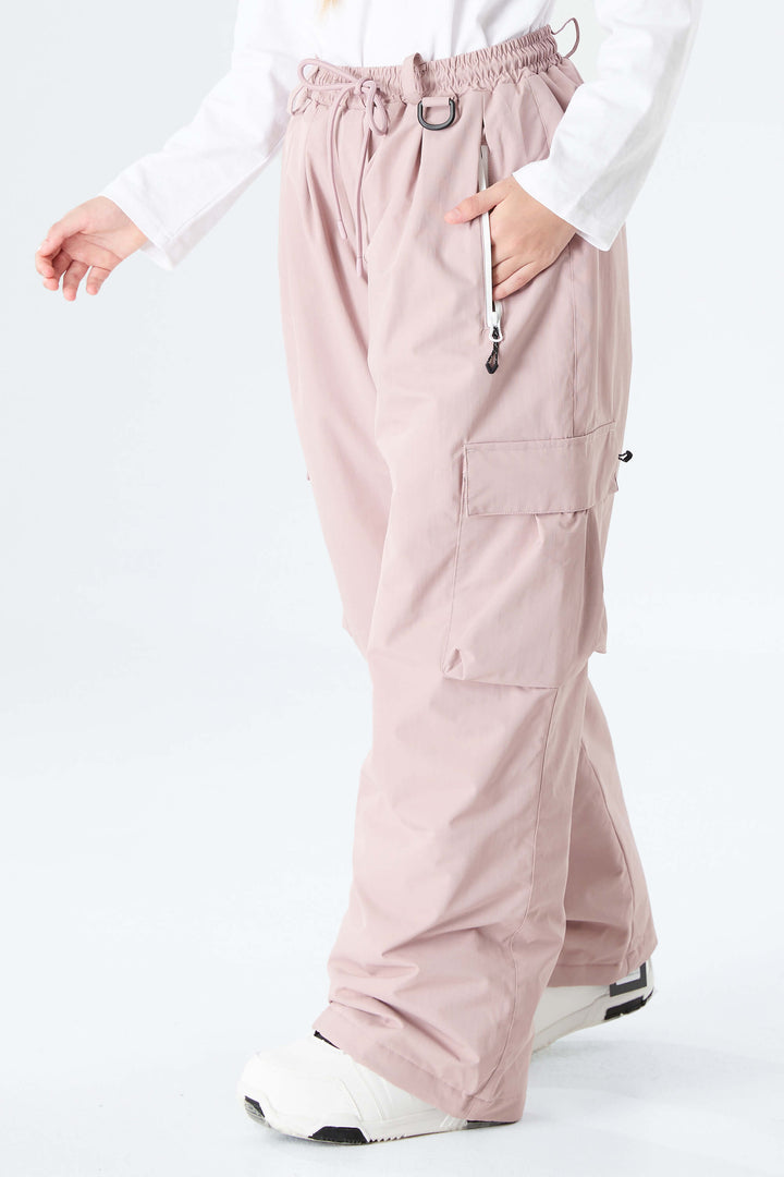 Girls' Pink Utility Baggy Insulated Snow Pants