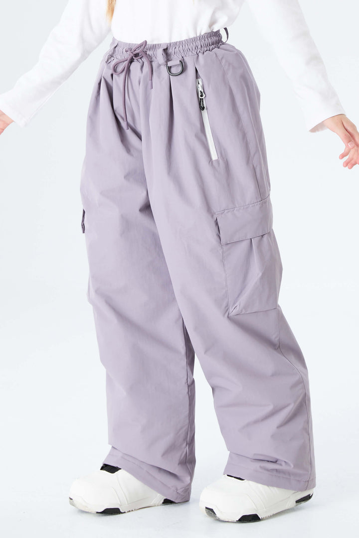 Girls' Lavender Utility Baggy Insulated Snow Pants