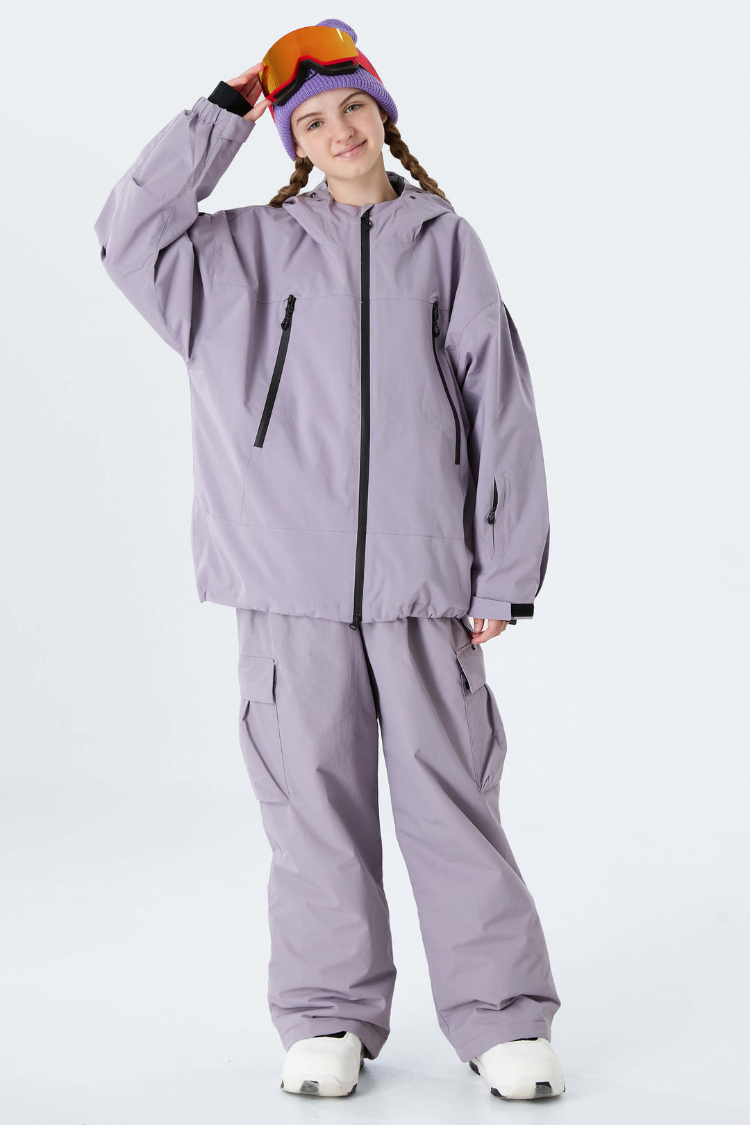 Girls' Lavender Utility Baggy Insulated Snow Pants