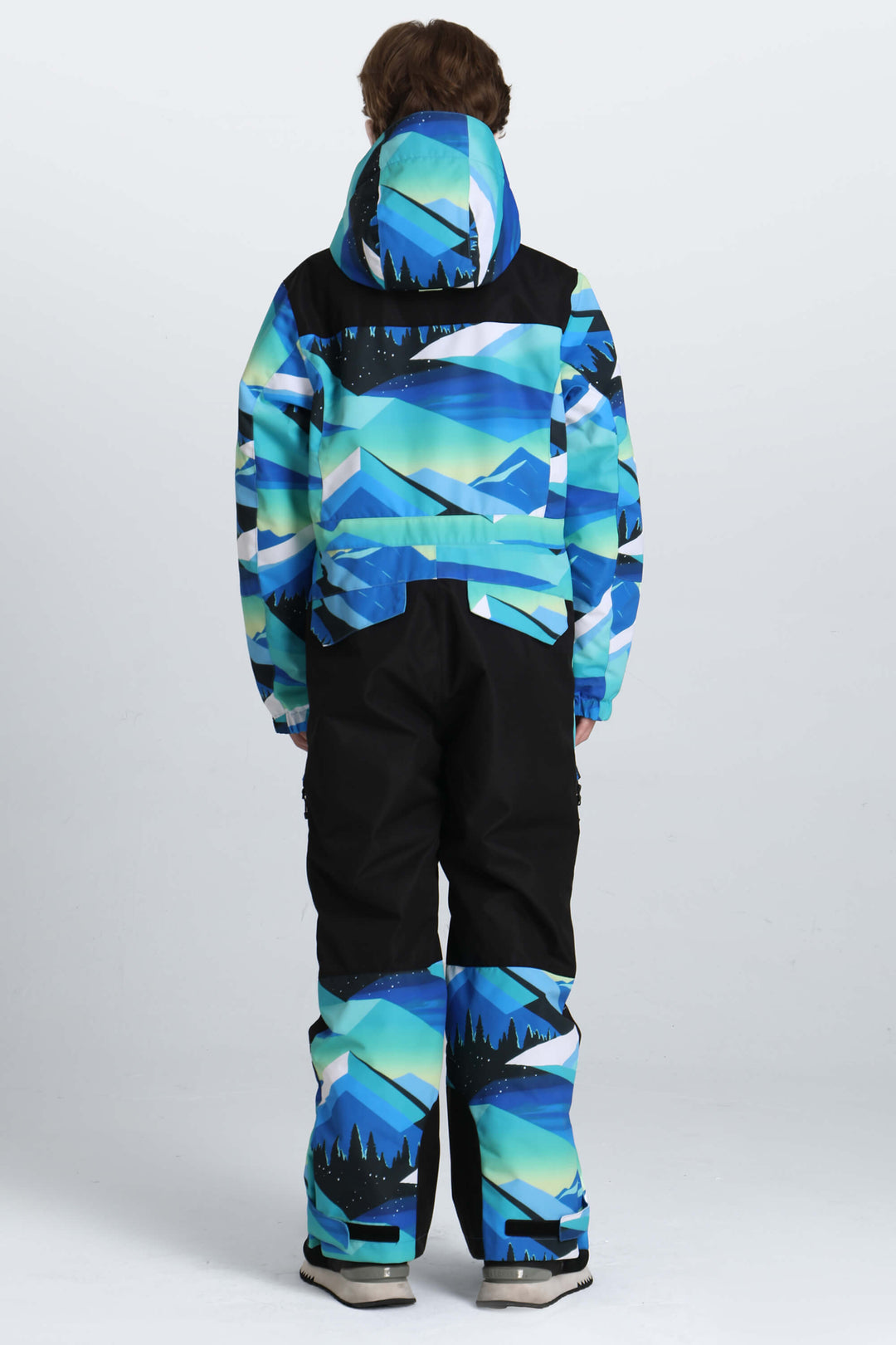 Boys' Blue Mountain Contrast-Panel Insulated One-Piece Ski Suit