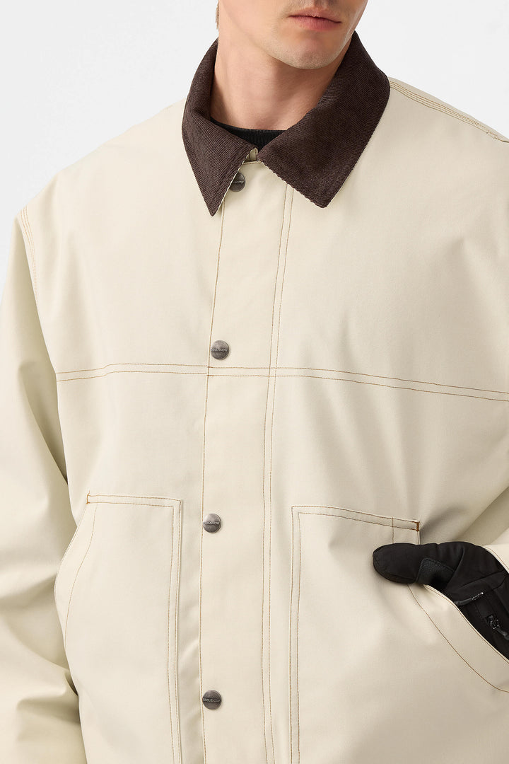 Herre Off White Boxy Workwear Heritage vinterjakke med kontrastsyninger