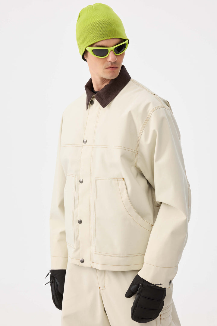 Herre Off White Boxy Workwear Heritage vinterjakke med kontrastsyninger