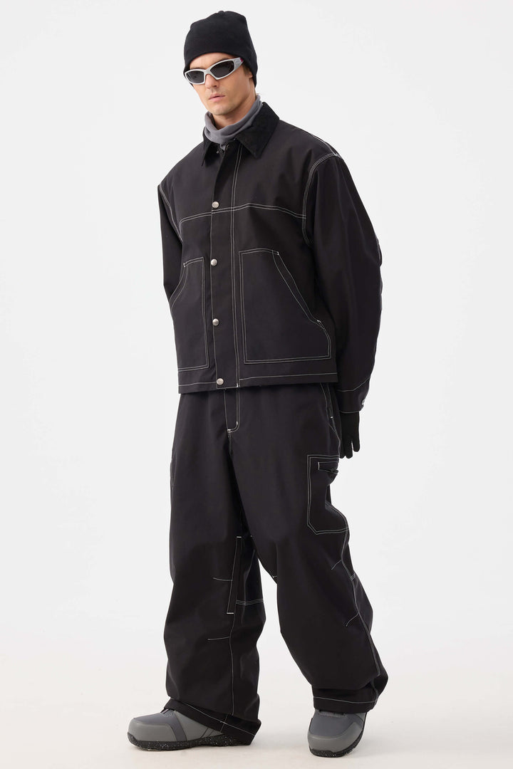 Herre Off White Boxy Workwear Heritage vinterjakke med kontrastsyninger