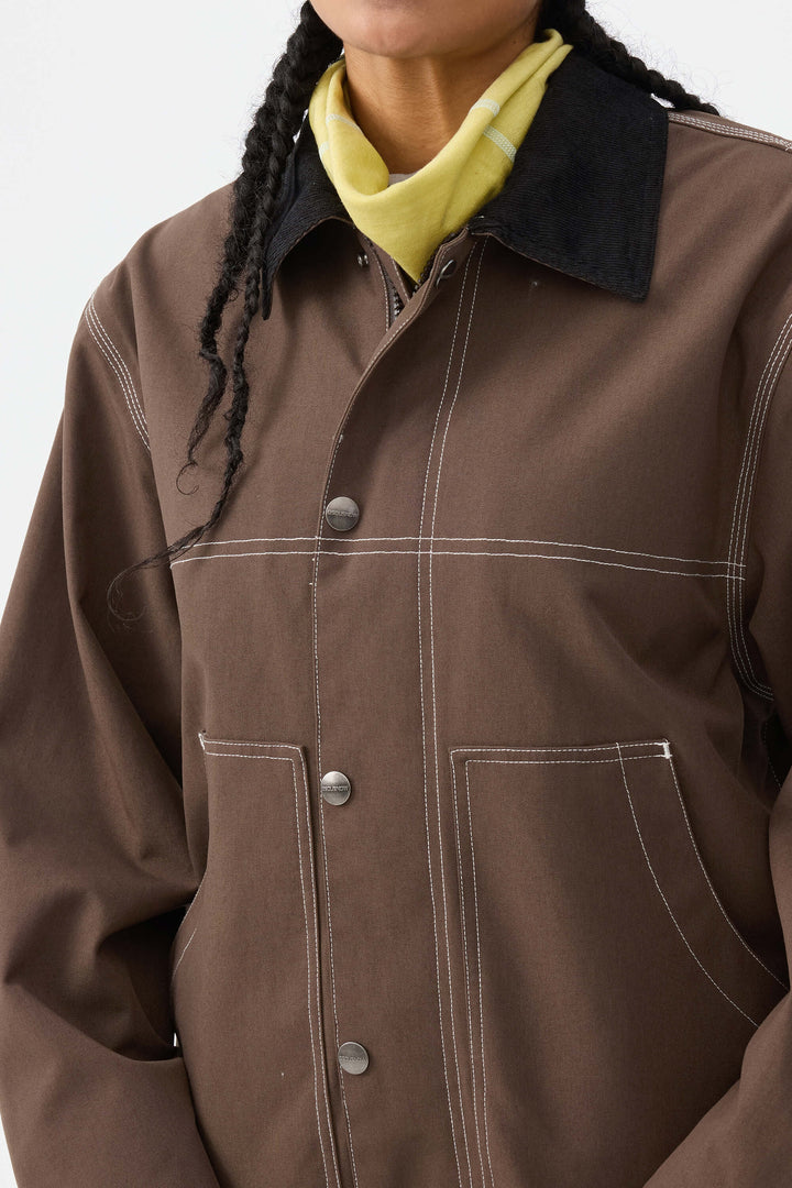 Damen-Skijacke im kastenförmigen Look mit Kontrastnähten