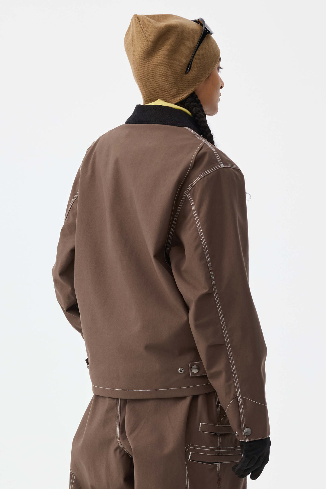 Damen-Skijacke im kastenförmigen Look mit Kontrastnähten