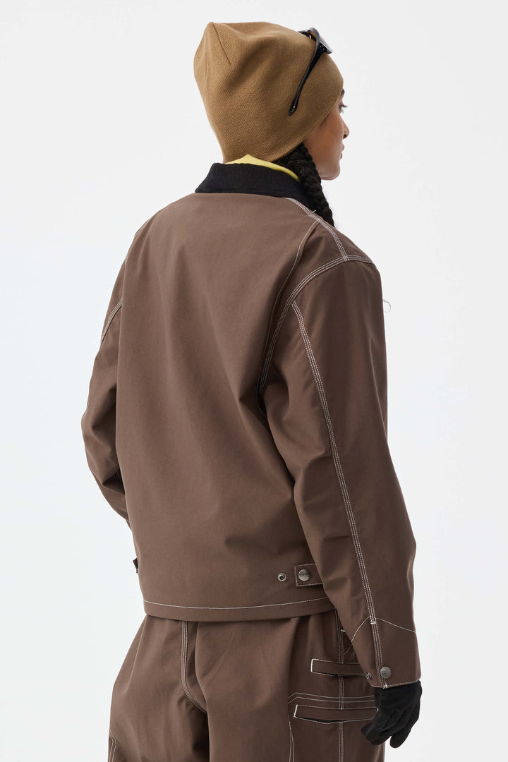 Damen-Skijacke im kastenförmigen Look mit Kontrastnähten