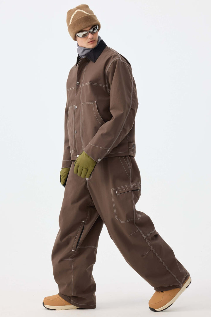 Herre Off White Boxy Workwear Heritage vinterjakke med kontrastsyninger