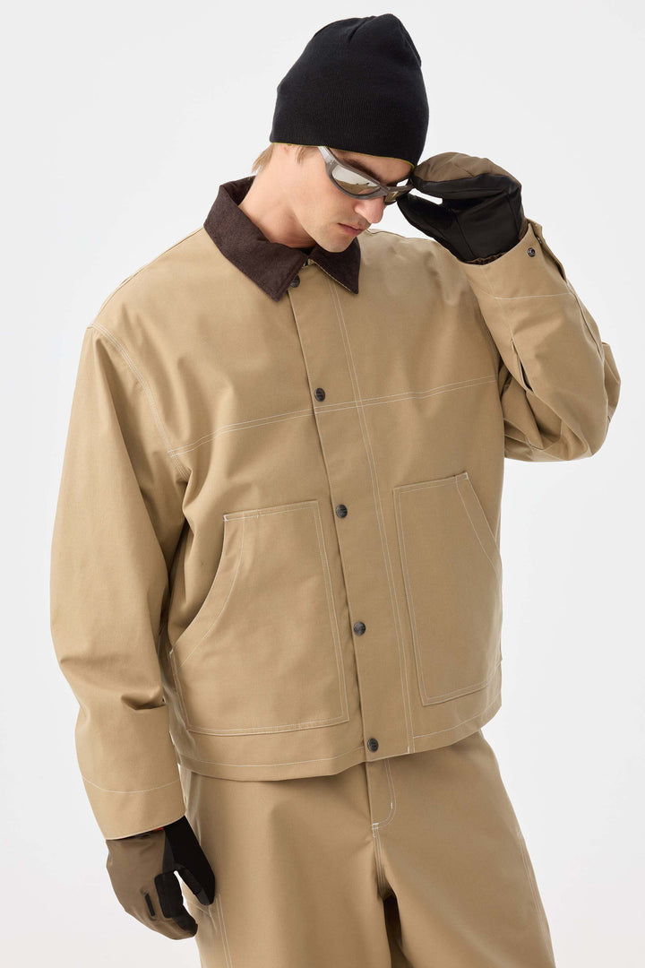 Herre Off White Boxy Workwear Heritage vinterjakke med kontrastsyninger