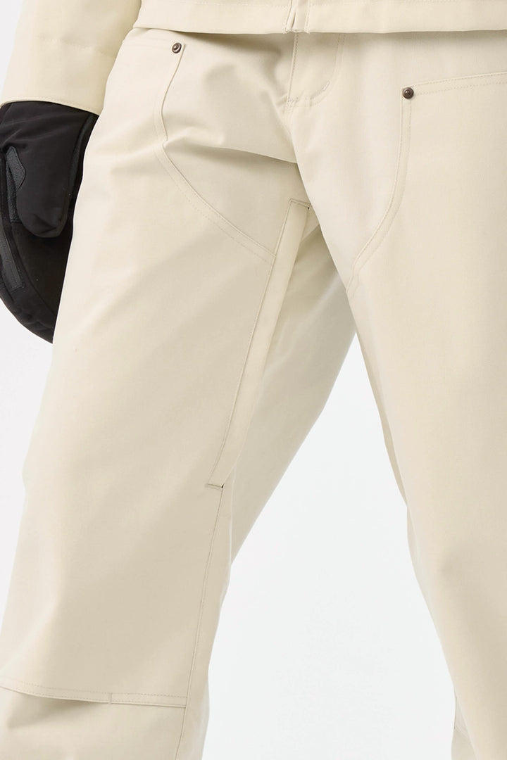 Women's Off White Straight-Leg Double-Front Snow Pants