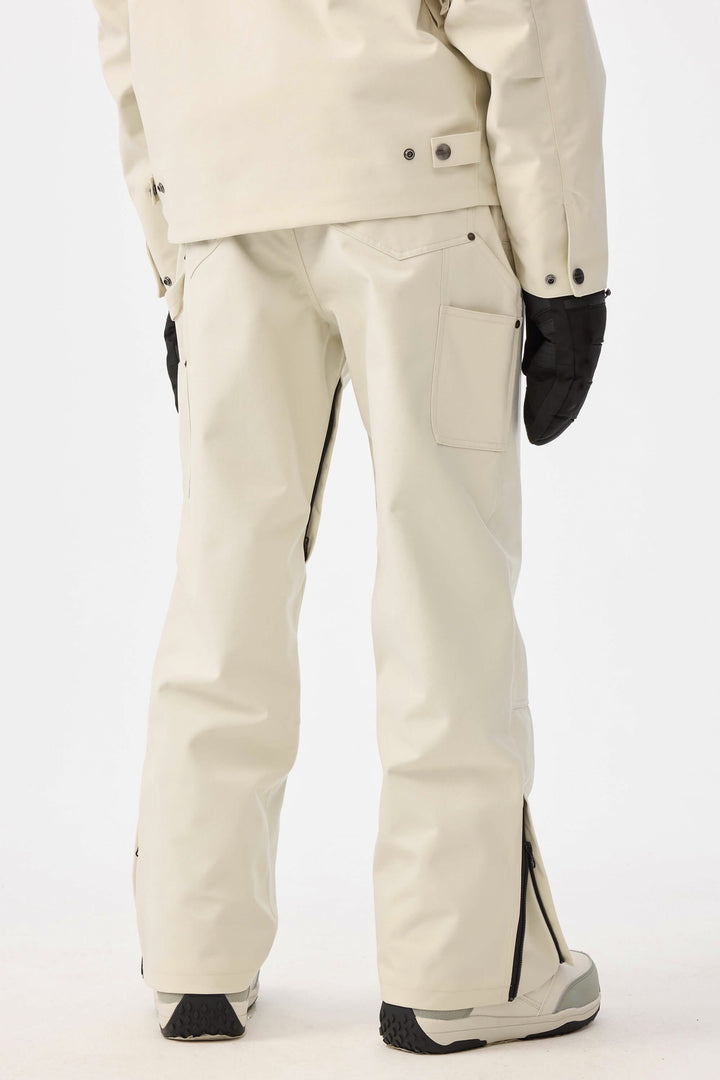 Women's Off White Straight-Leg Double-Front Snow Pants