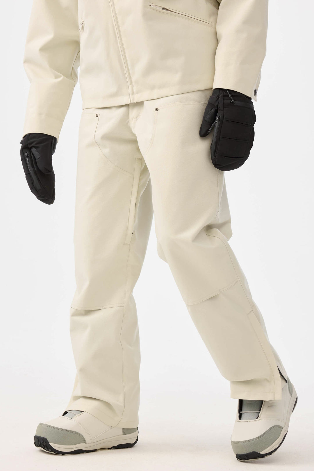 Women's Off White Straight-Leg Double-Front Snow Pants