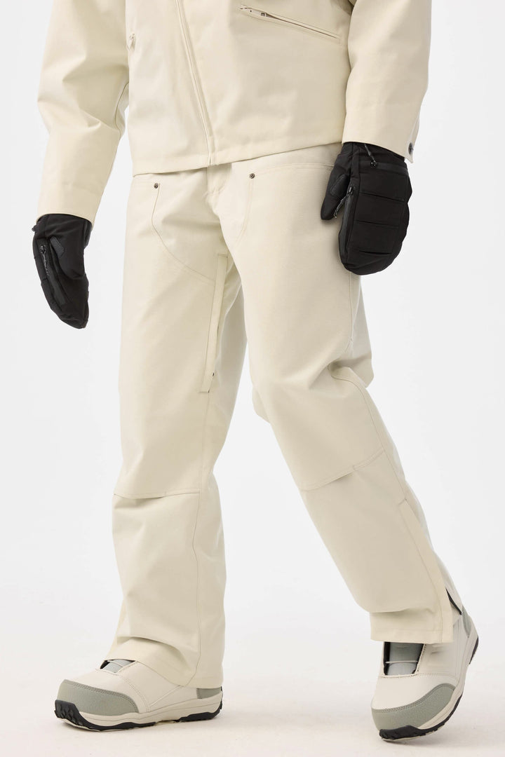 Women's Off White Straight-Leg Double-Front Snow Pants