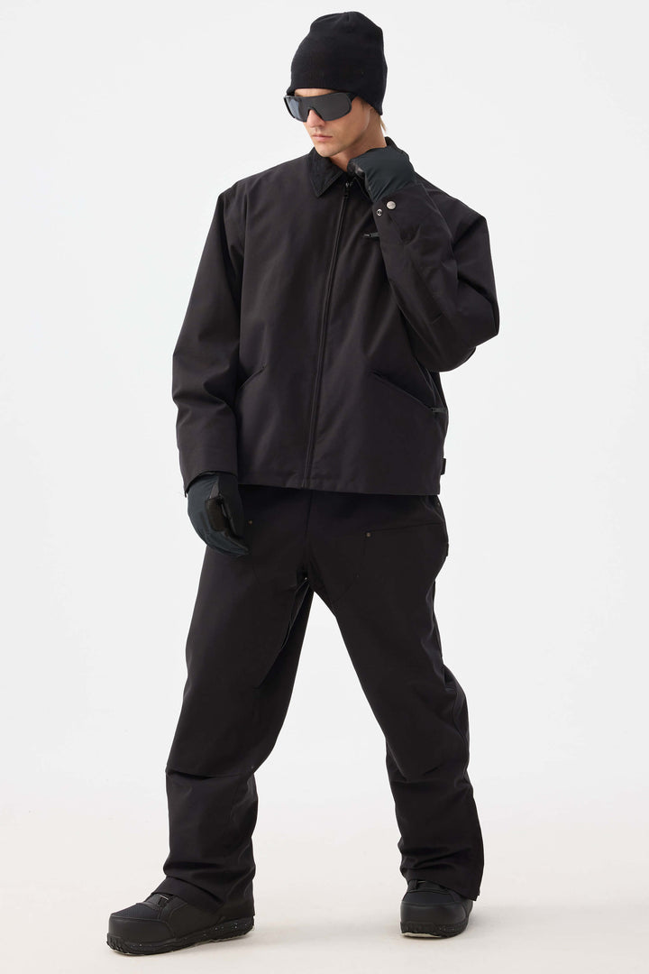 Svarta herrbyxor med raka ben och dubbel framsida