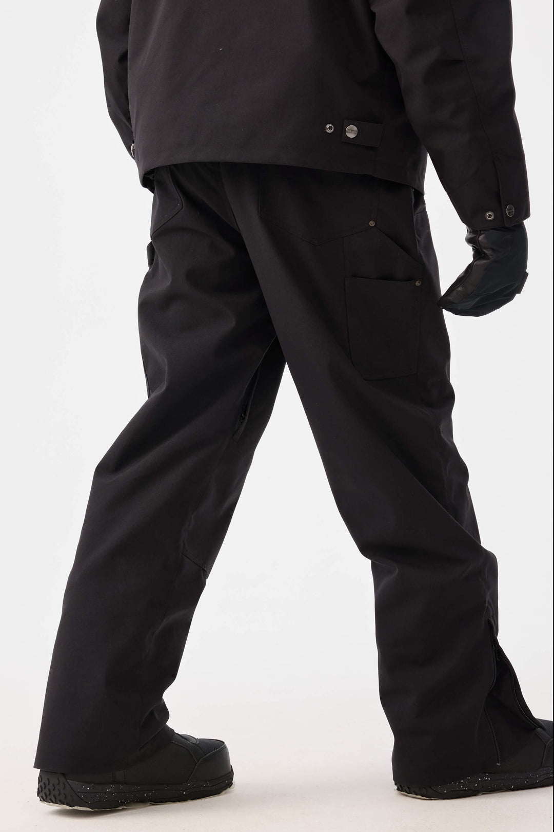 Svarta herrbyxor med raka ben och dubbel framsida