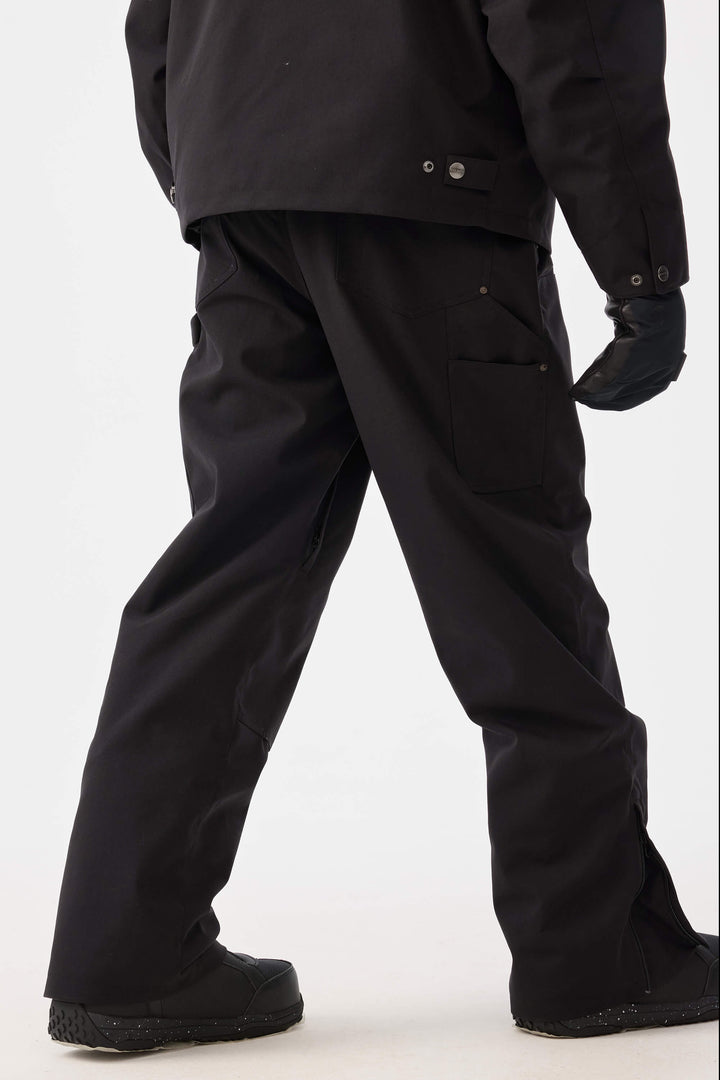 Svarta herrbyxor med raka ben och dubbel framsida