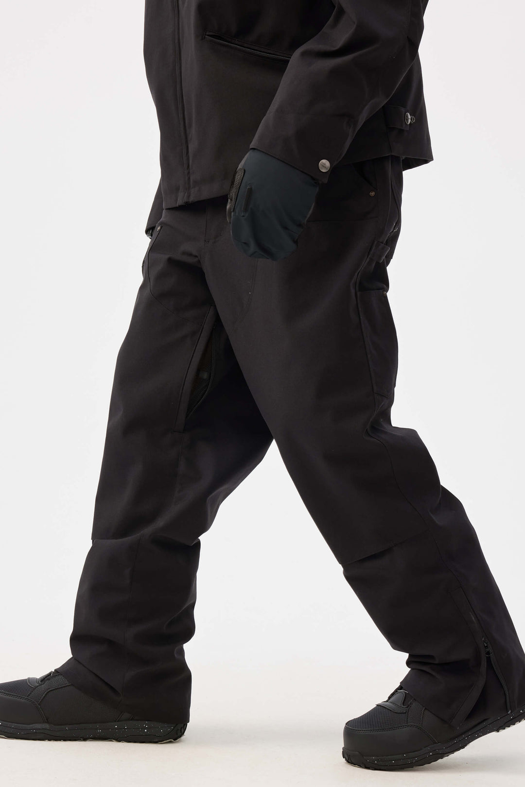 Svarta herrbyxor med raka ben och dubbel framsida