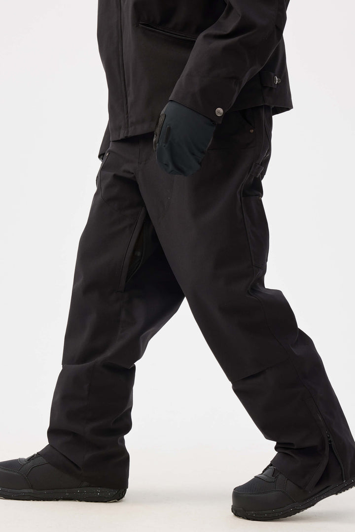 Svarta herrbyxor med raka ben och dubbel framsida