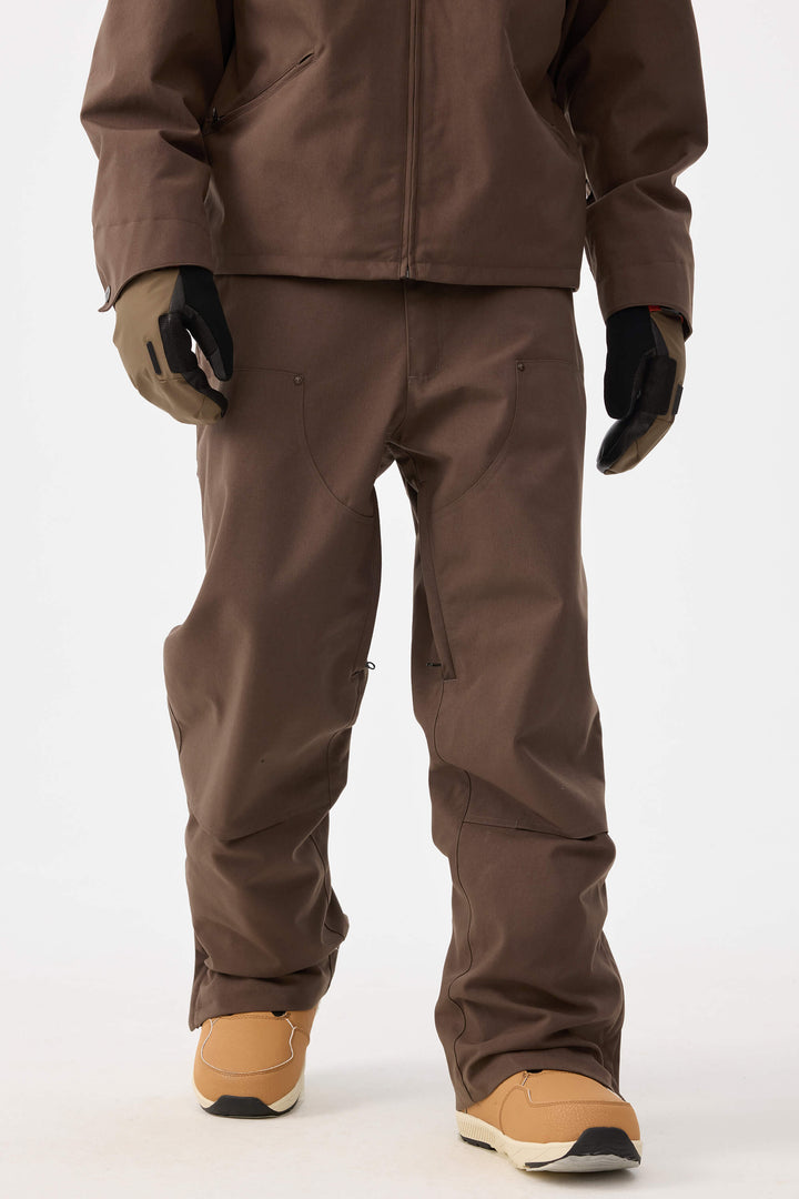 Svarta herrbyxor med raka ben och dubbel framsida