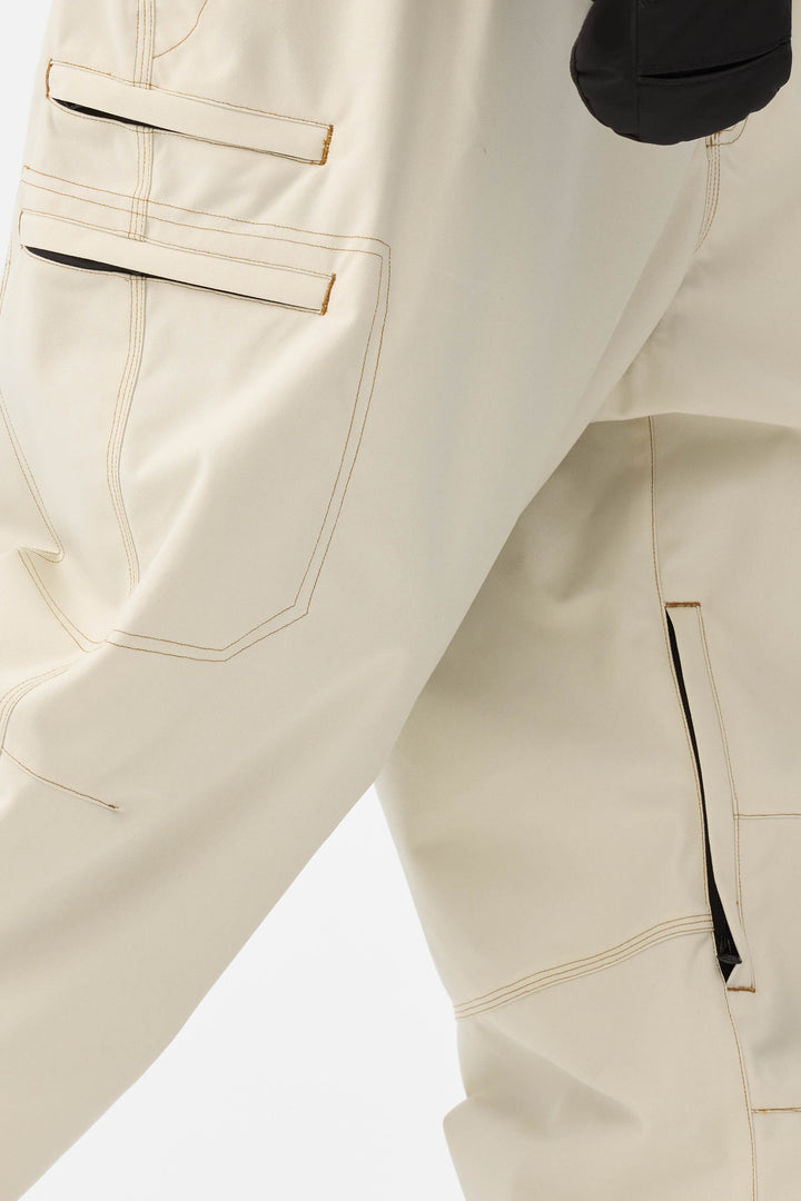 Heren Off White Structured Workwear Heritage Contrasterende Stiksels Sneeuwbroek