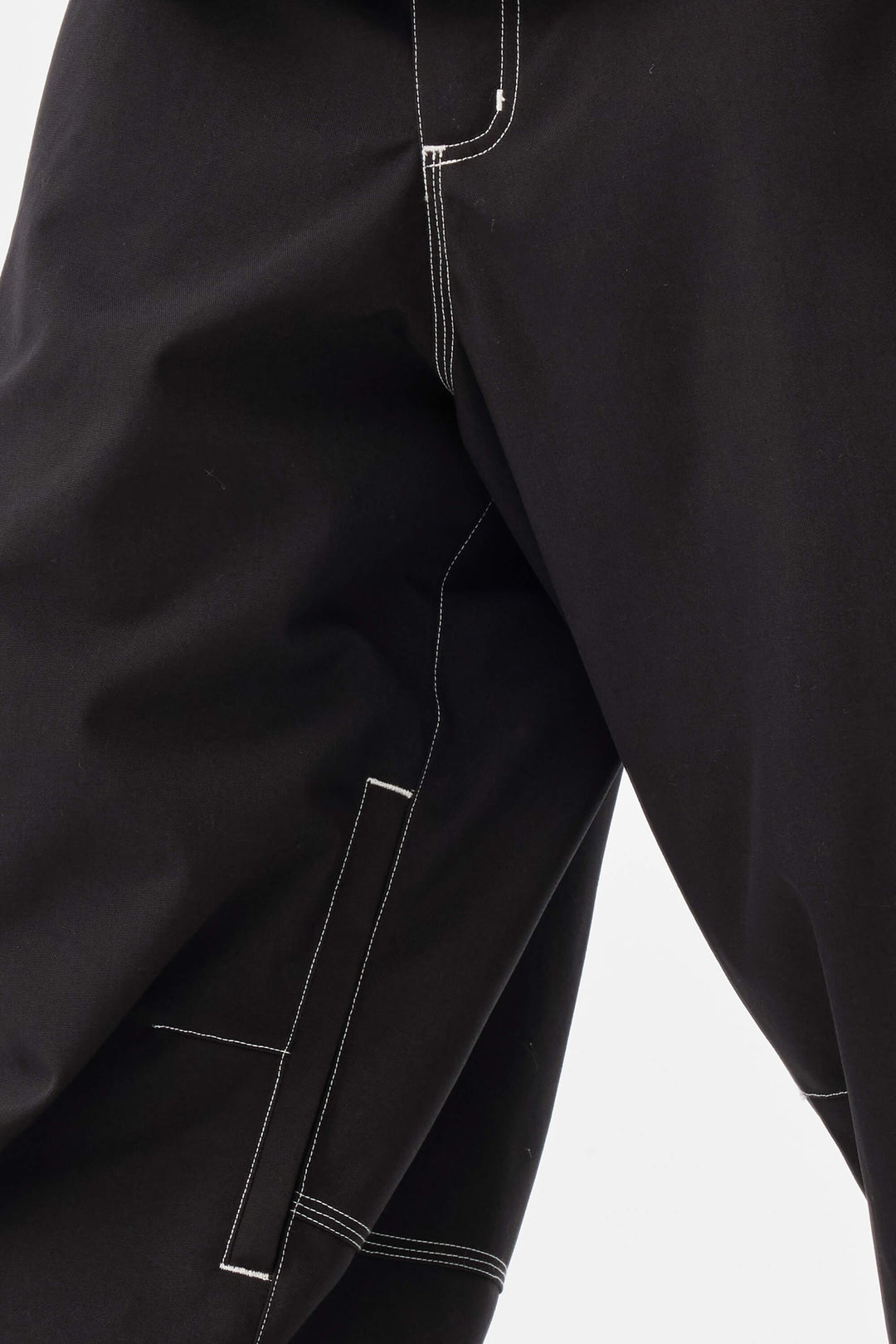 Zwarte gestructureerde werkkleding Heritage sneeuwbroek met contrasterende stiksels voor heren