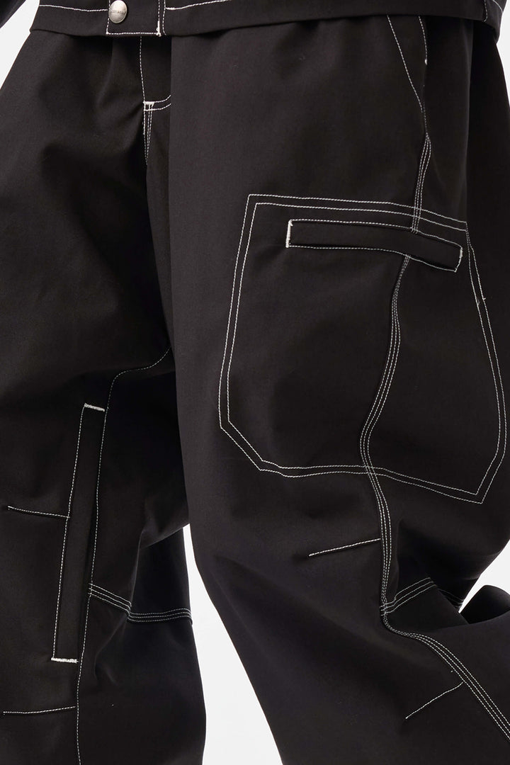 Dámské černé strukturované pracovní kalhoty Heritage s kontrastním prošíváním
