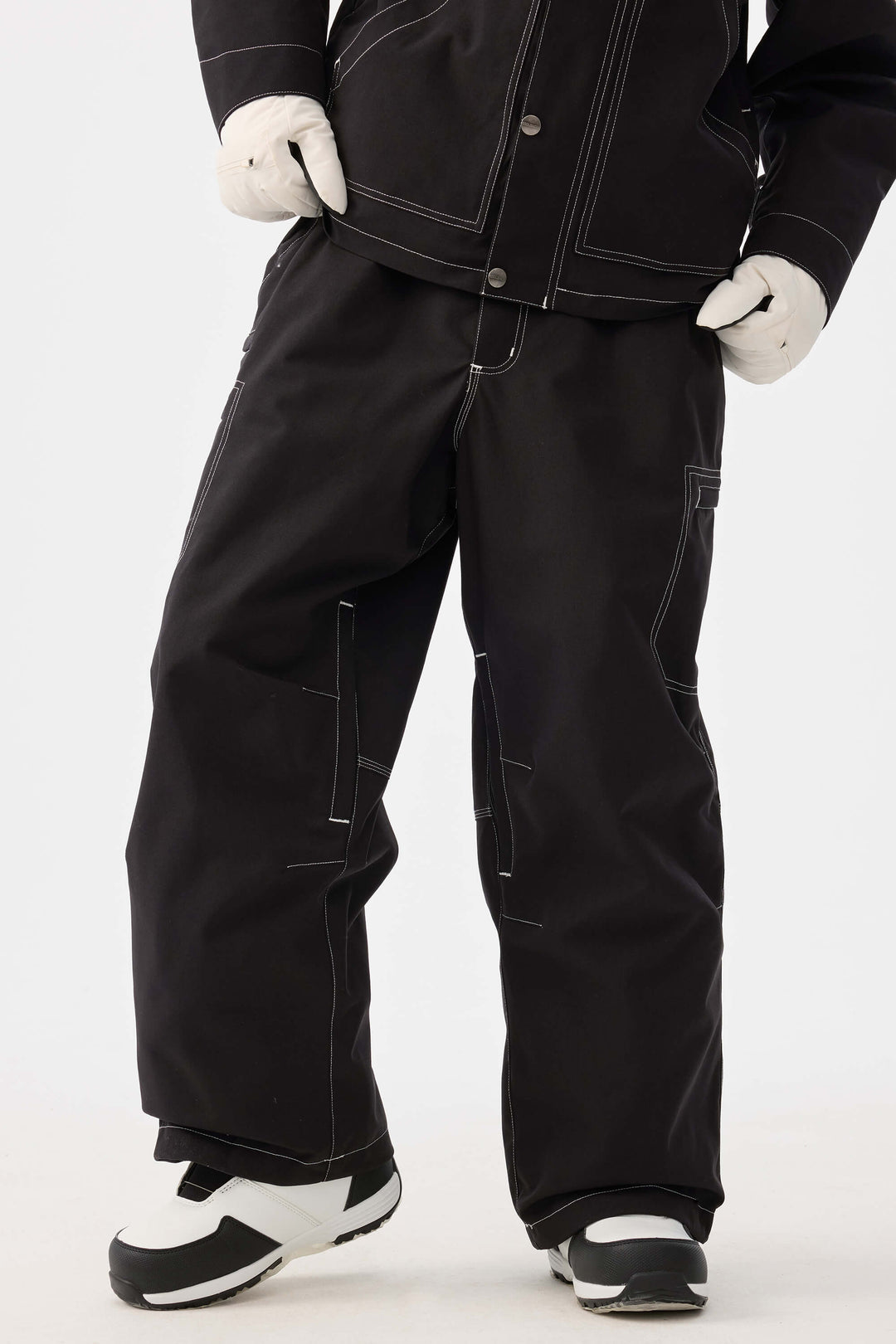 Dámské černé strukturované pracovní kalhoty Heritage s kontrastním prošíváním