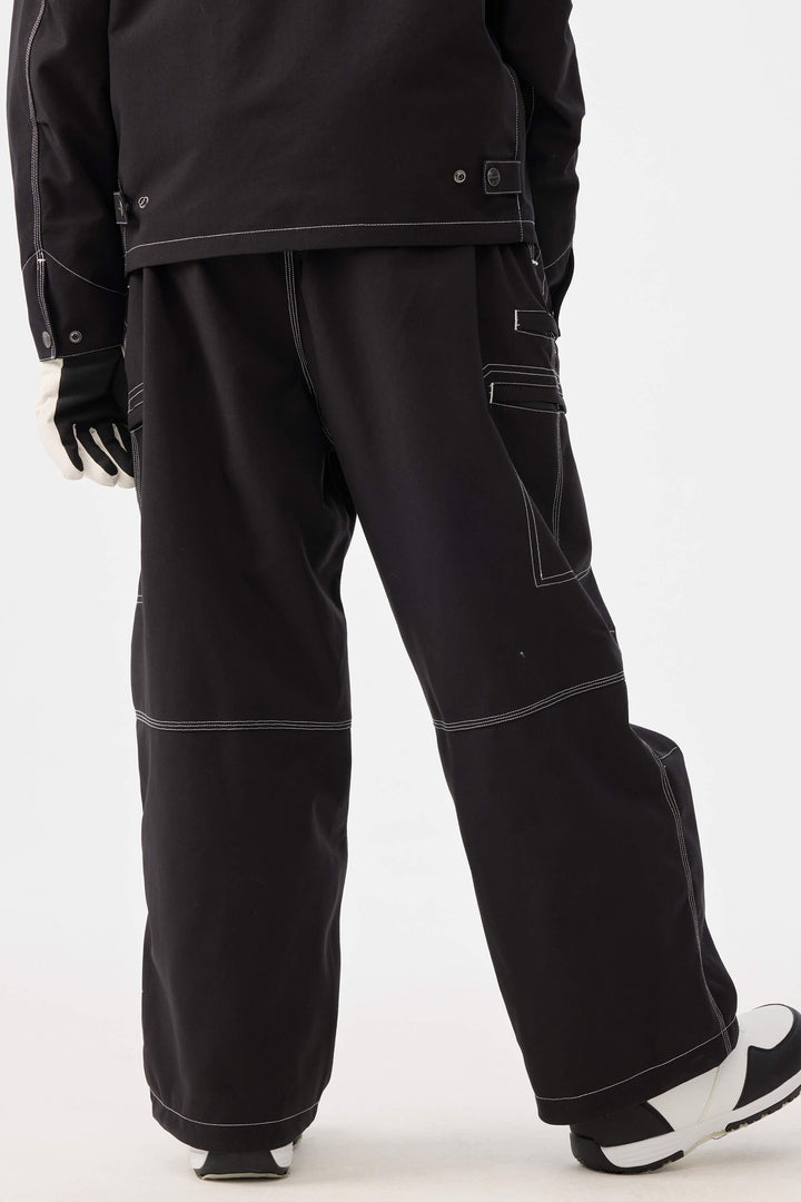 Dámské černé strukturované pracovní kalhoty Heritage s kontrastním prošíváním