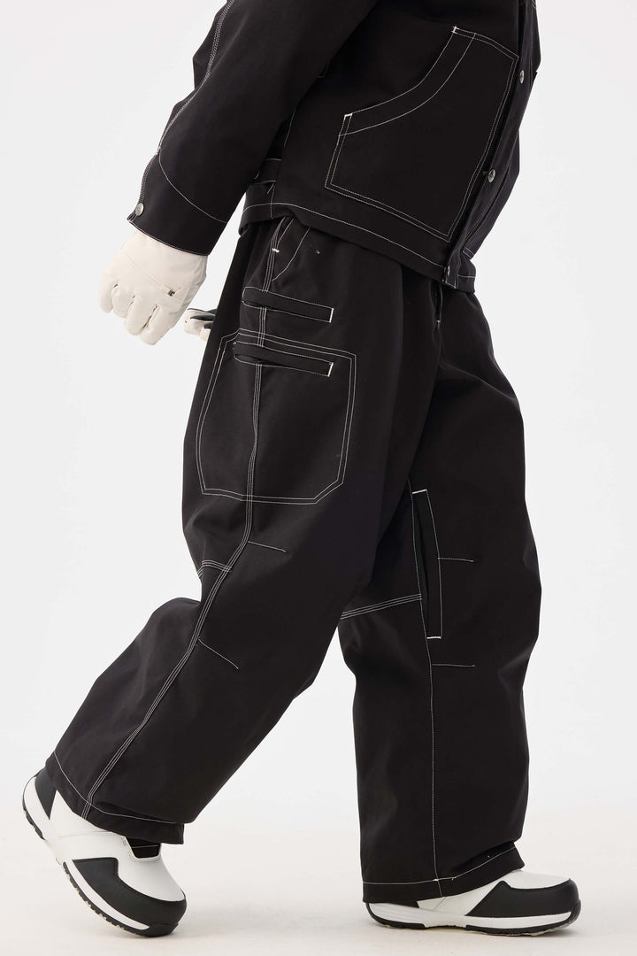 Dámské černé strukturované pracovní kalhoty Heritage s kontrastním prošíváním